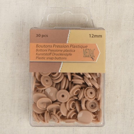 Bouton pression plastique 12mm  - 30 pièces