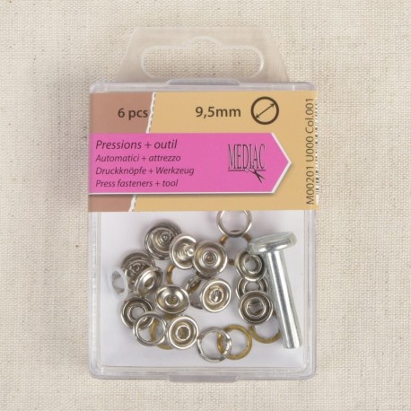 Bouton Pression et Outil 6 Pièces