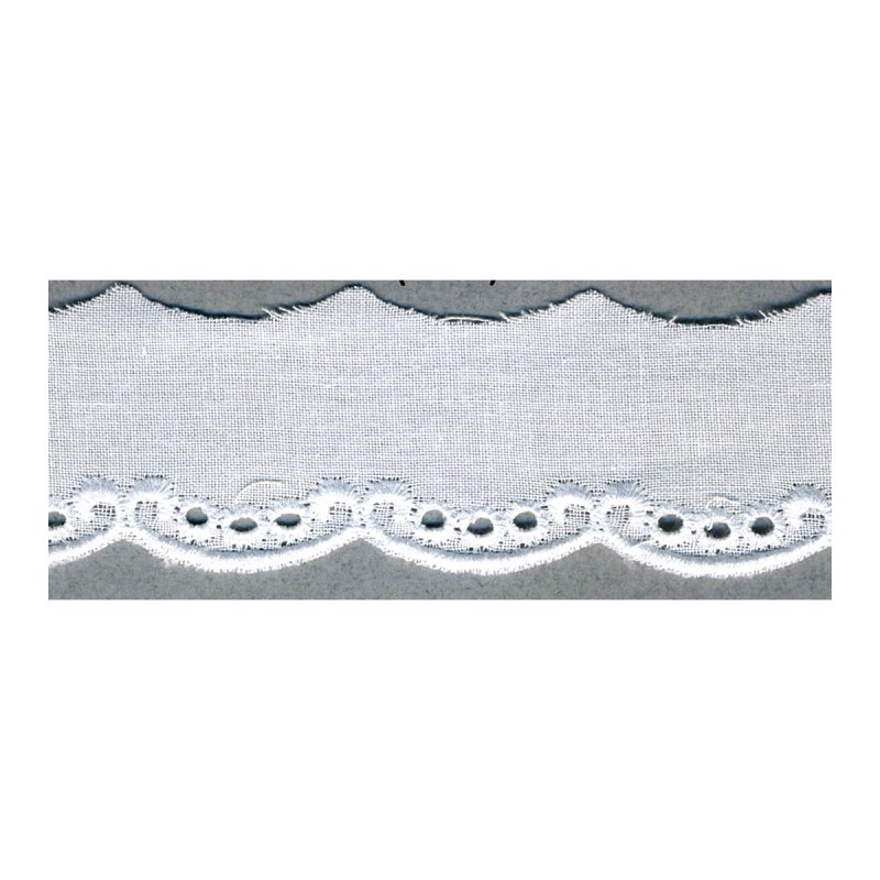 Broderie anglaise 32mm  Blanc - 