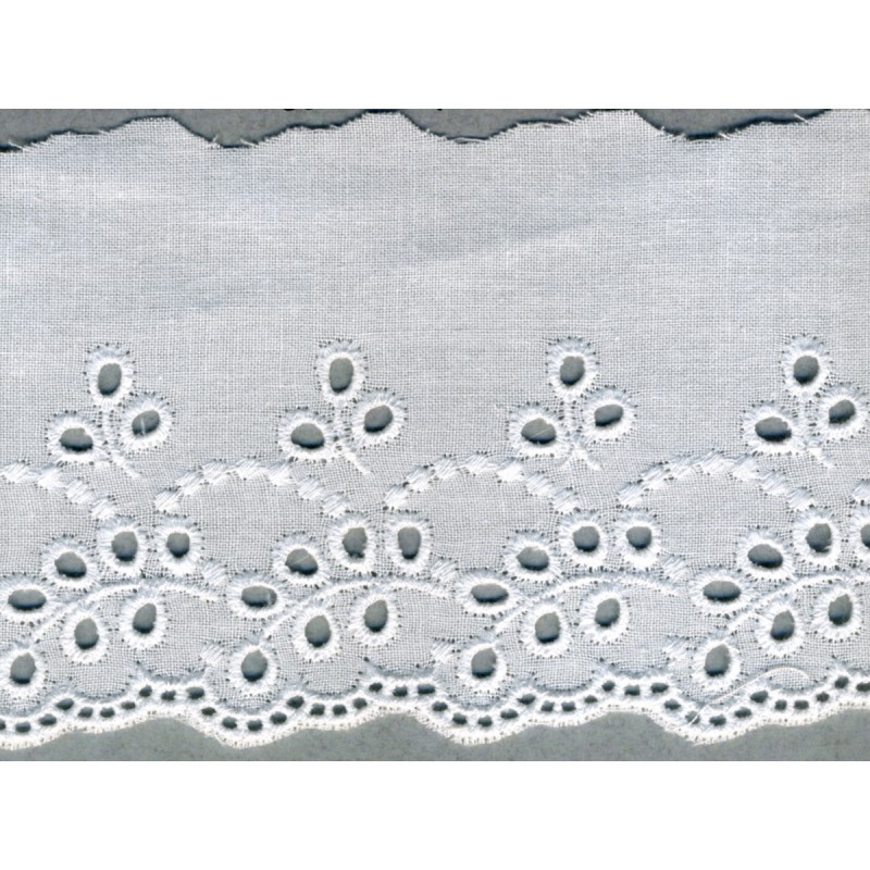 Broderie anglaise 70mm  Blanc - 