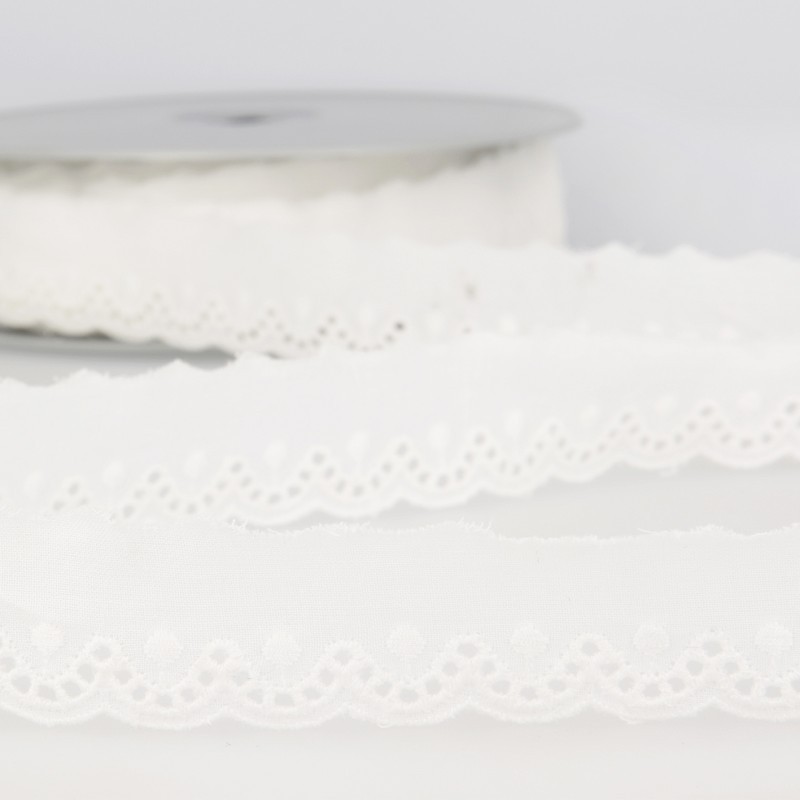 Broderie anglaise 24mm  Blanc - 