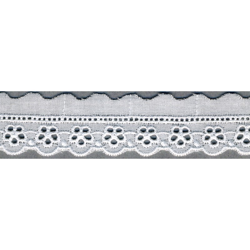 Broderie anglaise 33mm  Blanc - 