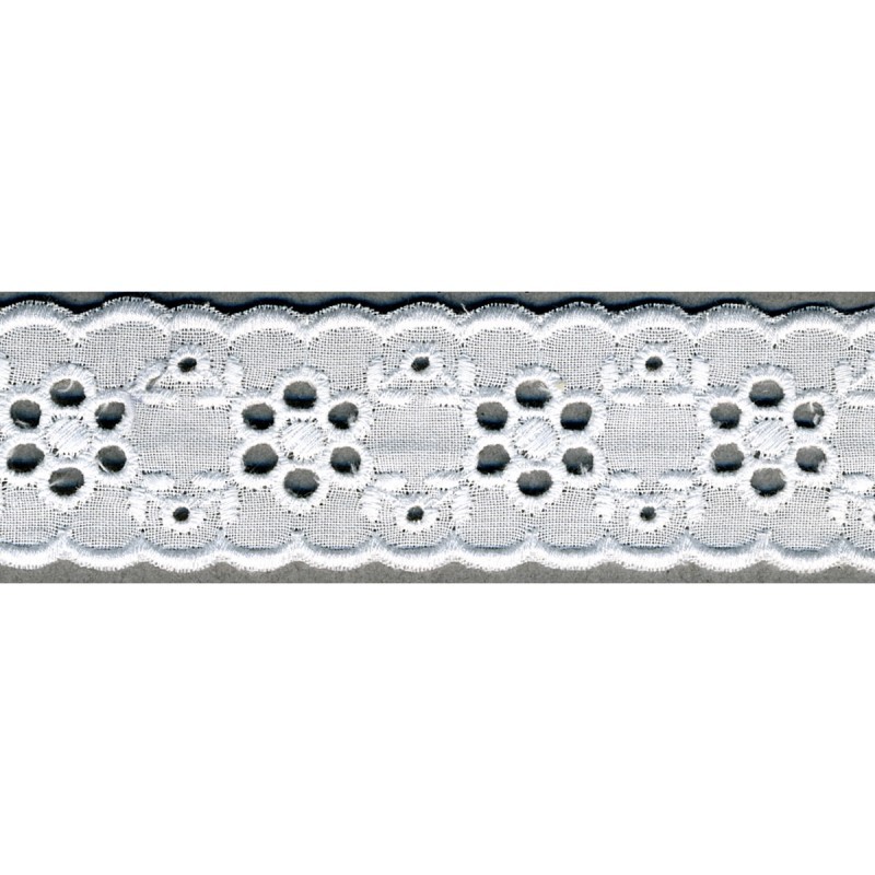 Broderie anglaise 30mm  Blanc - 