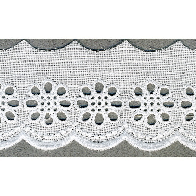 Broderie anglaise 55mm  Blanc - 