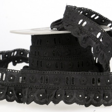 Broderie anglaise froncee