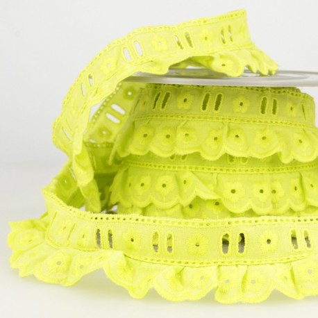 Broderie anglaise froncee