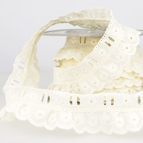 Broderie anglaise froncee