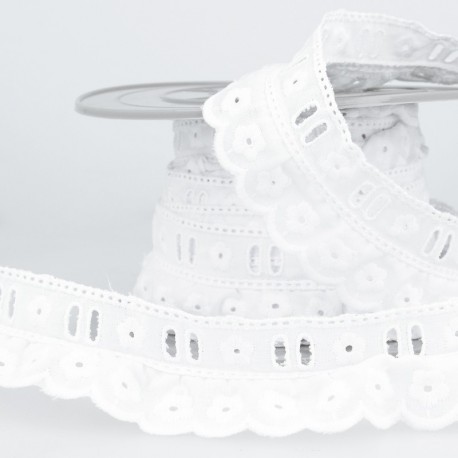 Broderie anglaise froncee