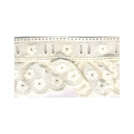 Broderie anglaise froncee