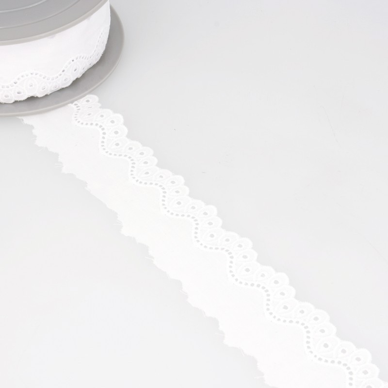 Broderie vagues  Blanc - 