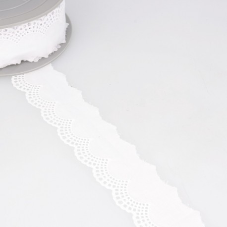 Broderie vagues  Blanc - 