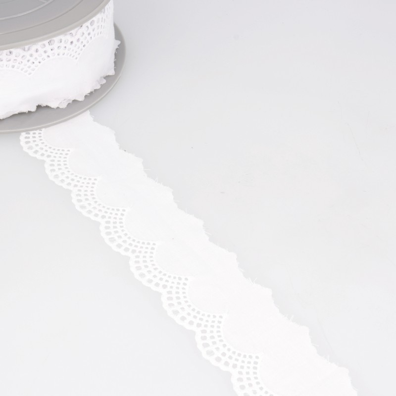 Broderie vagues  Blanc - 