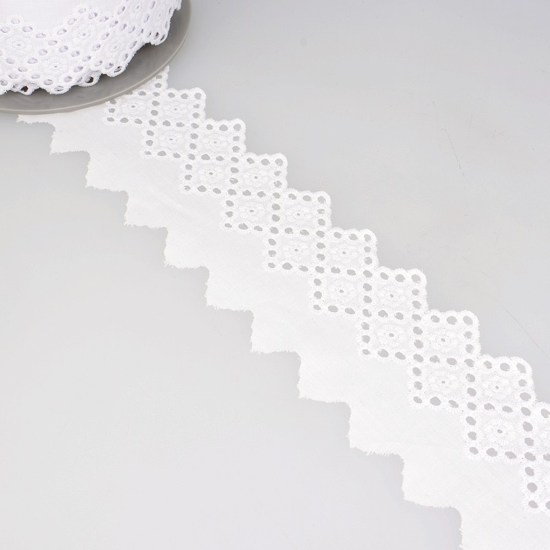 Broderie losanges  Blanc - 