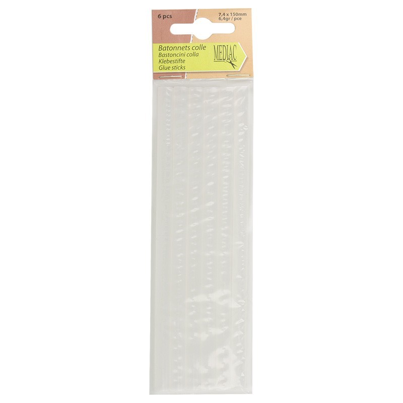 Batonnet colle *6p  Transparent - 