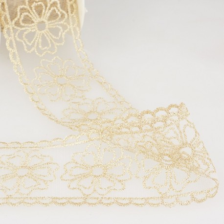 Broderie/tulle irisé