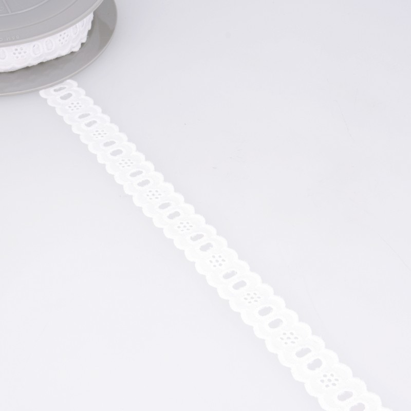 Broderie entre deux  Blanc - 
