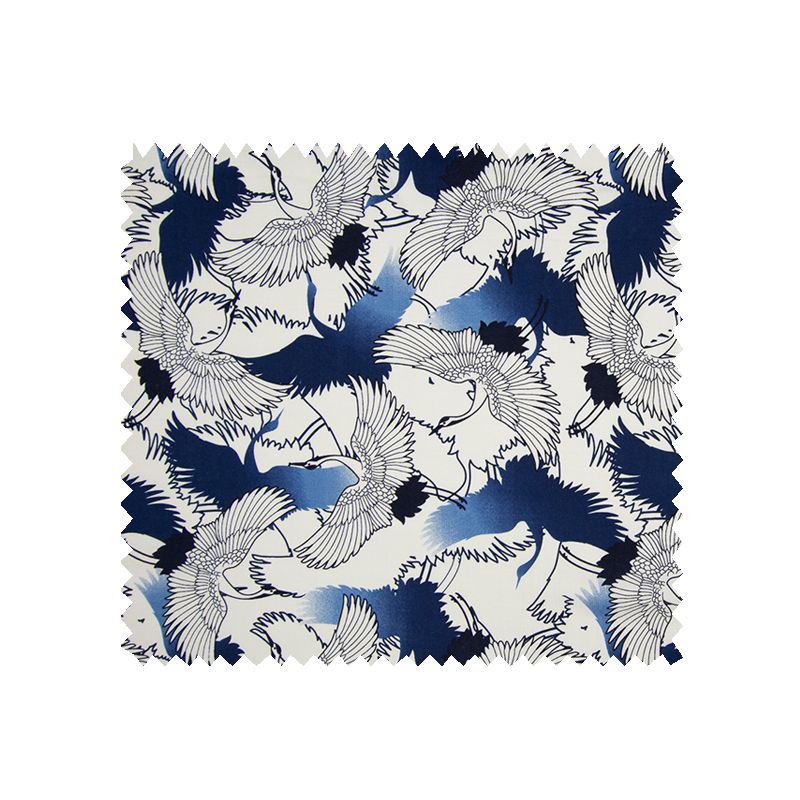 Tissu Grue Japonaise Bleu
