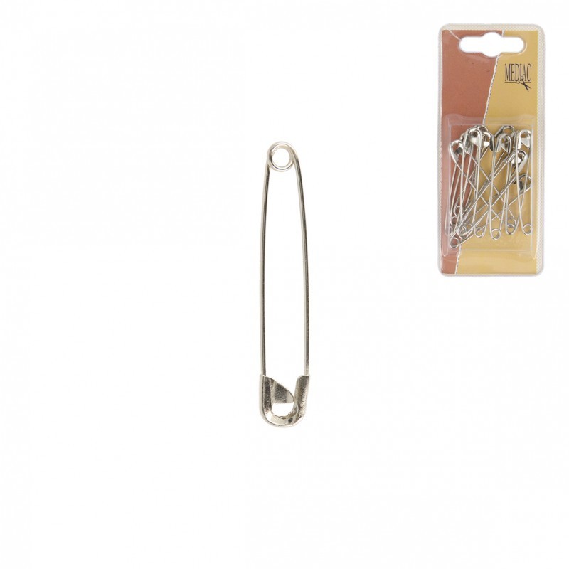 Epingles sûreté 57mm*12 pièces  Argent 