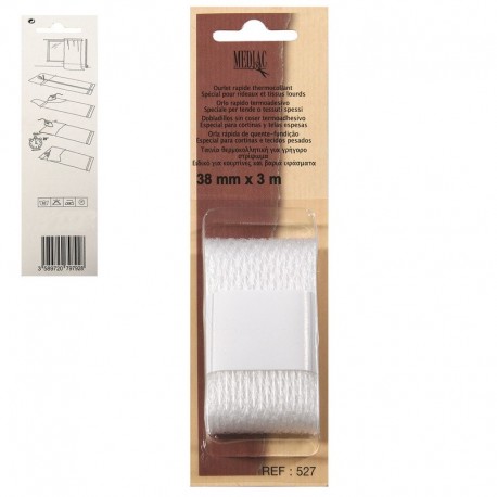 Ourlet Rapide thermocollant 38mmx3m Blanc 