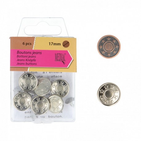 Boutons jeans 17mm*6 sets
