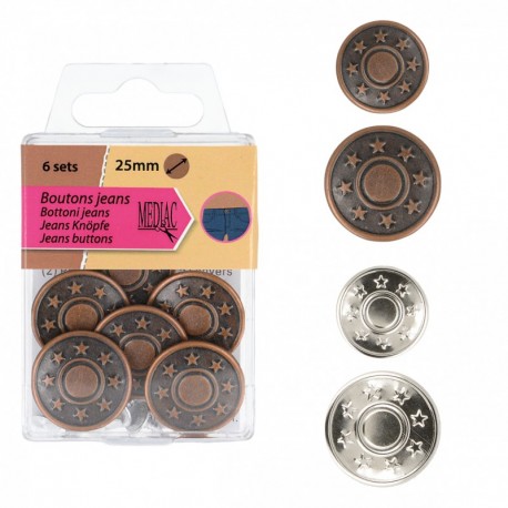Boutons jeans 25mm*6 sets