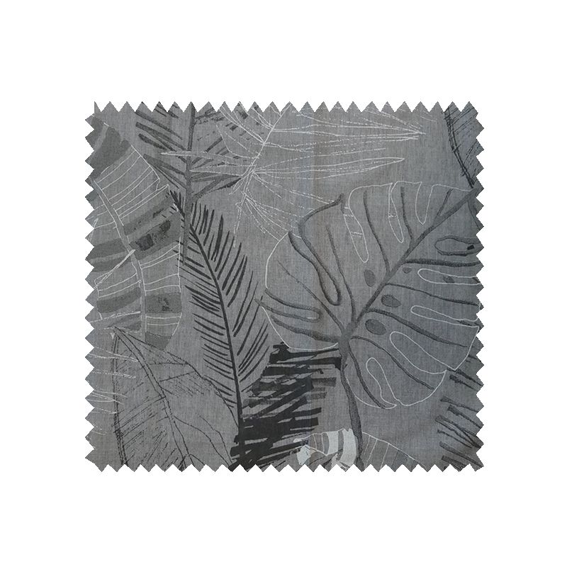 Tissu voilage Imprimé Cascais Jungle Fond Gris