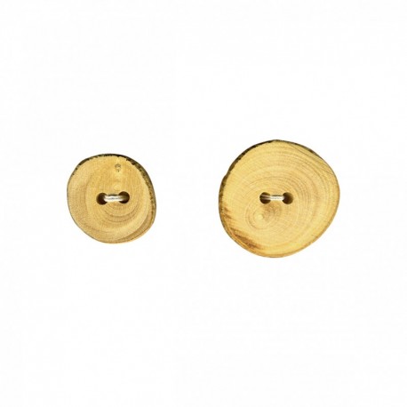 Bouton tronc bois 2 trous