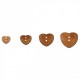 Bouton bois coeur fleuris