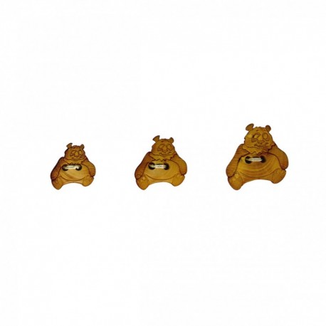 Bouton bois decoupe panda