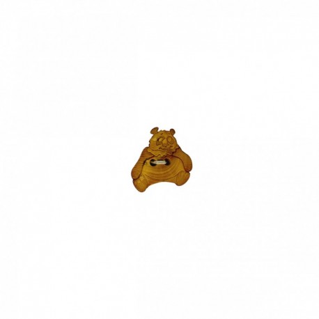 Bouton bois decoupe panda