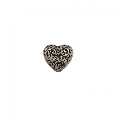 Bouton coeur metal forge