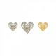 Bouton metal coeur fleuri