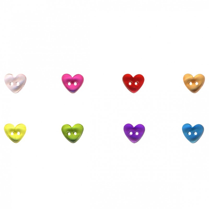 Bouton coeur transparent