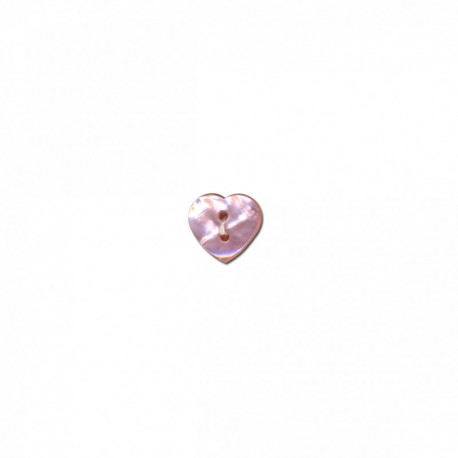 Bouton coeur irise 2trous