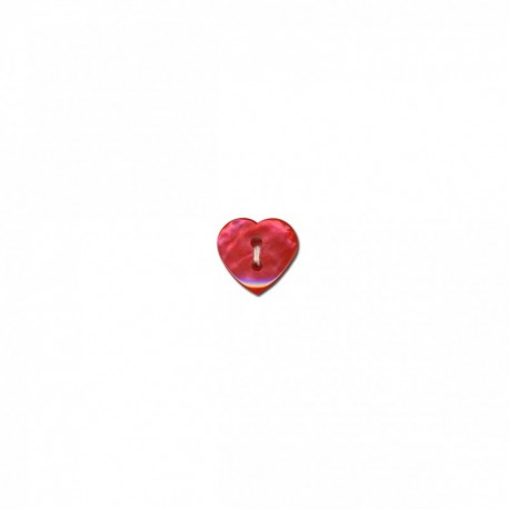 Bouton coeur irise 2trous