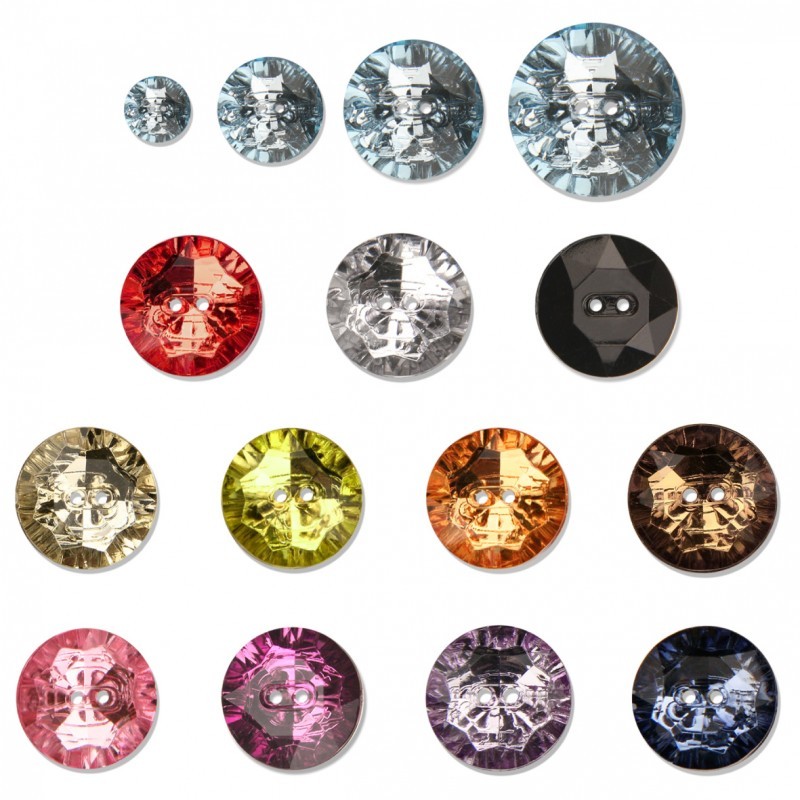 Bouton rond cristal