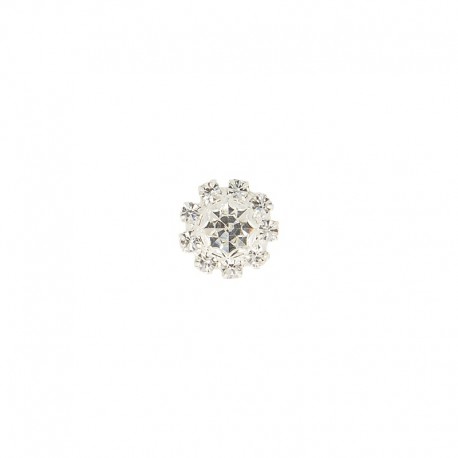 Bouton strass rond gm  Argent - 