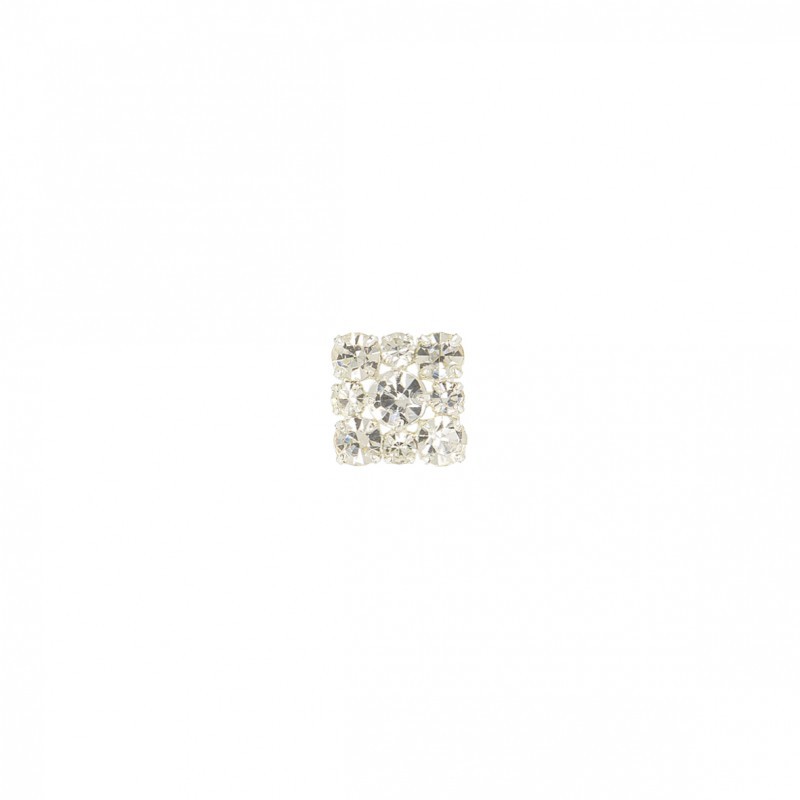 Bouton strass carre gm  Argent - 
