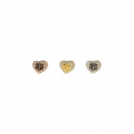 Bouton bijou coeurrose