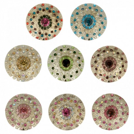 Bouton strass multico/arg