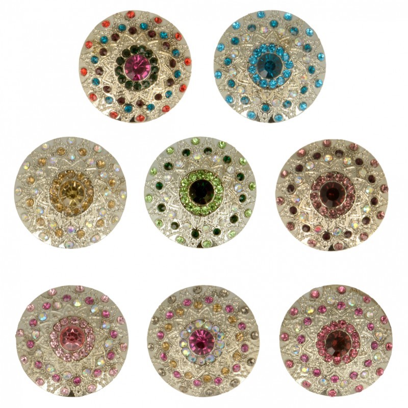 Bouton strass multico/arg