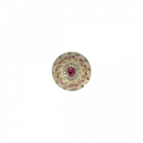 Bouton strass multico/arg