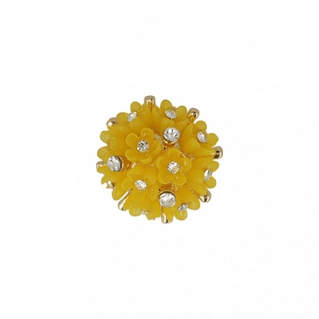 Bouton bouquet strass