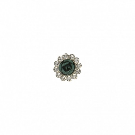 Bouton rose strass