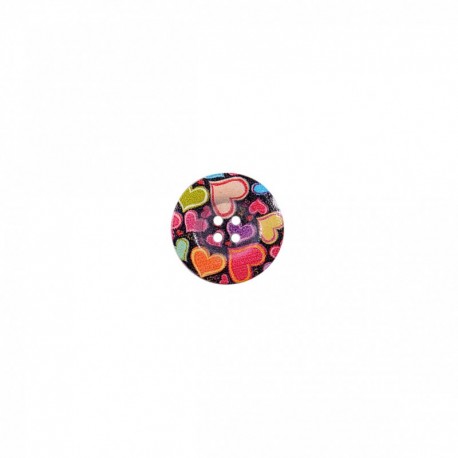Bouton bois décoré