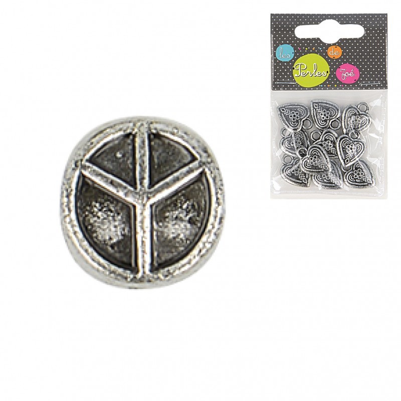 Breloques plastiques - Peace 12 pcs