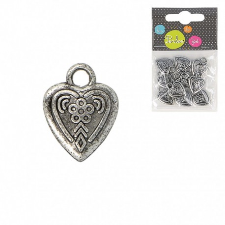 Breloques plastiques - Coeur 10 pcs