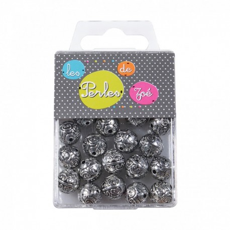 Perles rondes 11mm*20g - Argent