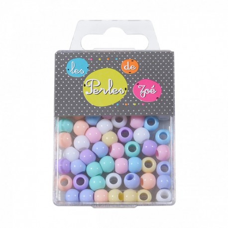 Perles plastique 6*8mm 13gr - Assortiment