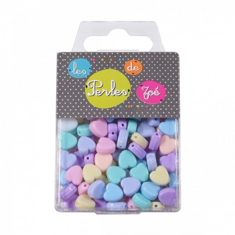 Perles plastcoeur 8mm*20gr - Assortiment